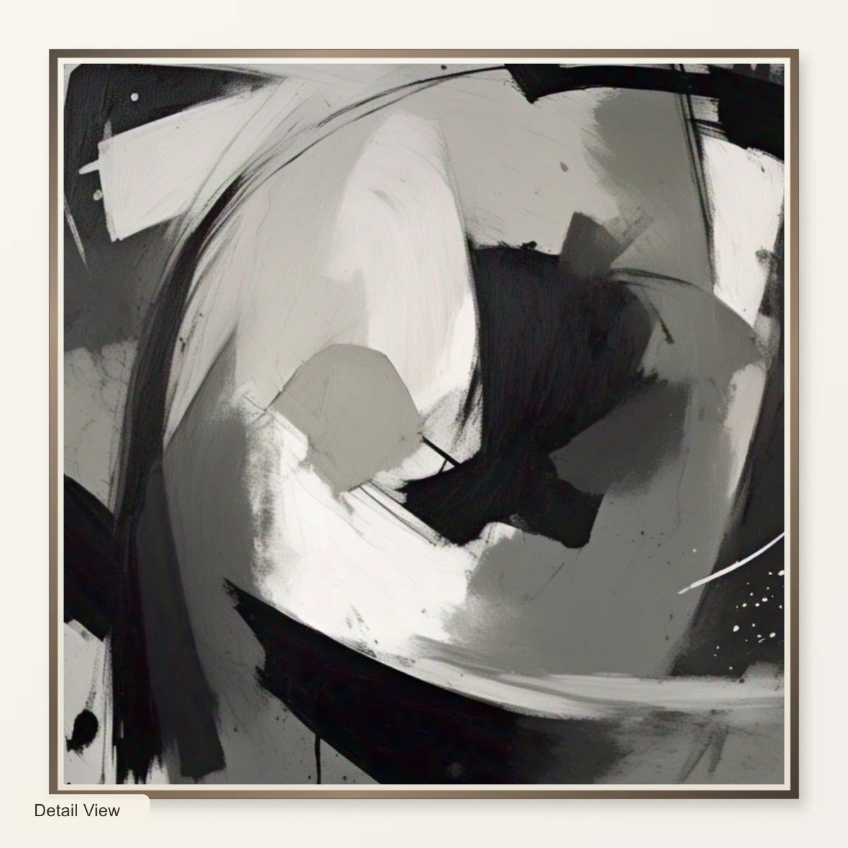 Echoing Void Abstract Expressionist Painting In Grayscale IV artwork detail view