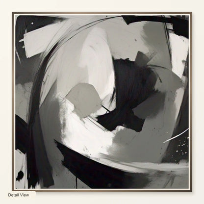 Echoing Void Abstract Expressionist Painting In Grayscale IV artwork detail view