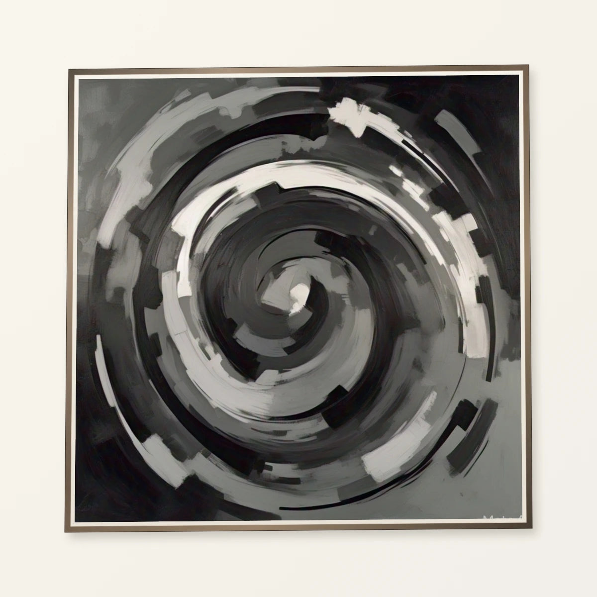 Echoing Void Abstract Expressionist Painting In Grayscale V abstract art print by SaamCrafts