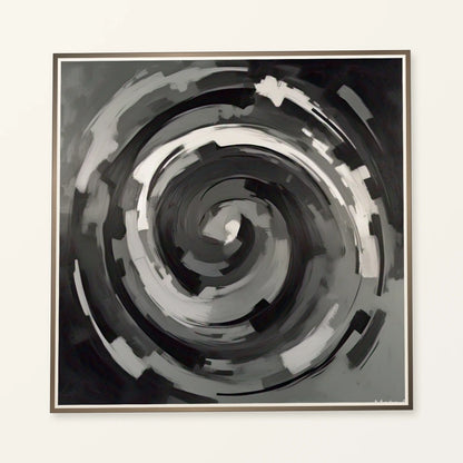 Echoing Void Abstract Expressionist Painting In Grayscale V abstract art print by SaamCrafts