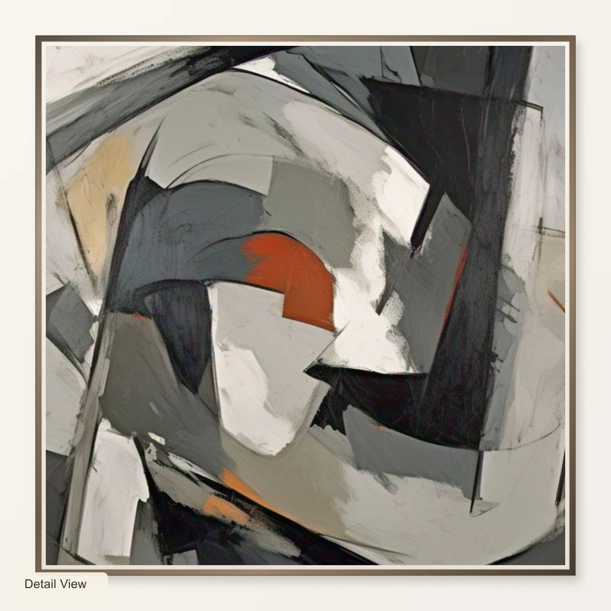 Echoing Void Abstract Expressionist Painting In Grayscale VI artwork detail view