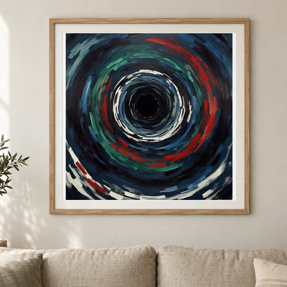 Echoing Void Abstract Expressionist Painting IV shown in a styled interior