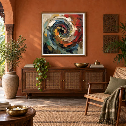 Emotive Abyss Abstract Expressionist Painting With Less abstract art print by SaamCrafts