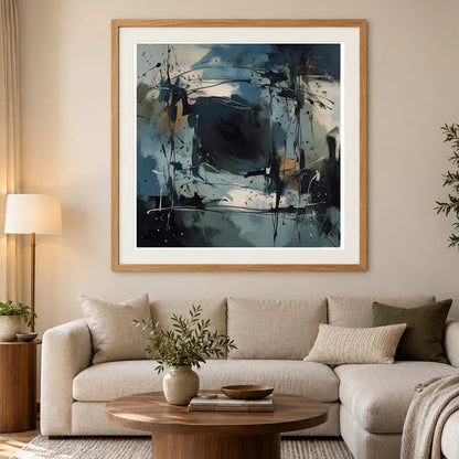 Emotive Abyss Abstract Expressionist Painting With Less II abstract art print by SaamCrafts