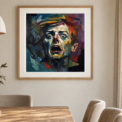 Emotive Abyss Abstract Expressionist Painting II shown in a styled interior