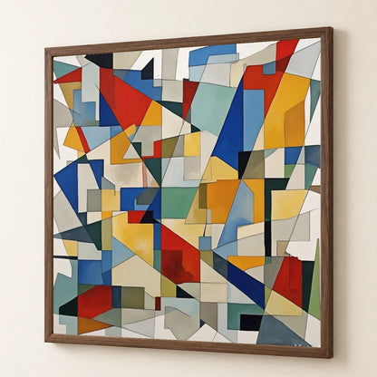 Fractured Symmetry Geometric Abstract Painting Featuring Fragmented abstract art print by SaamCrafts
