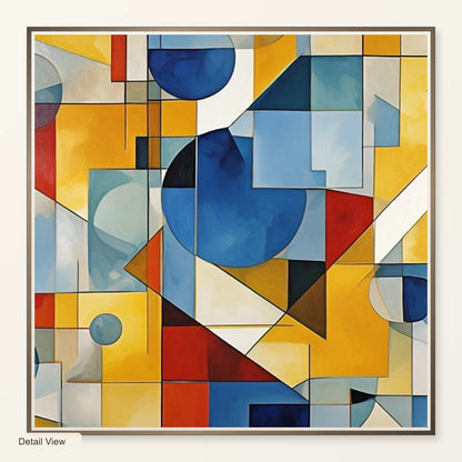 Fractured Symmetry Geometric Abstract Painting Featuring Fragmented II artwork detail view