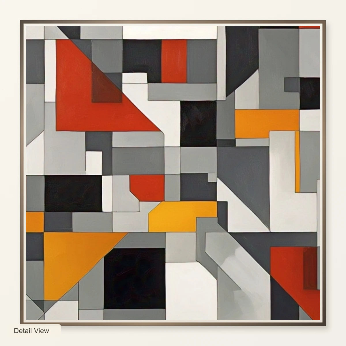 Fractured Symmetry Geometric Abstract Painting Featuring Fragmented VIII artwork detail view