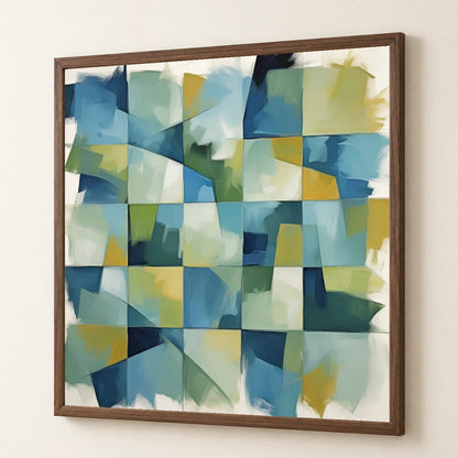Geometric Rift Abstract Painting Geometric Shapes abstract art print by SaamCrafts
