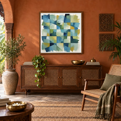 Geometric Rift Abstract Painting Geometric Shapes abstract art print by SaamCrafts