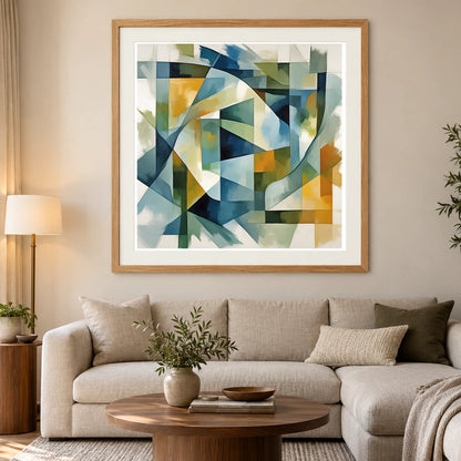 Geometric Rift Abstract Painting Geometric Shapes II abstract art print by SaamCrafts