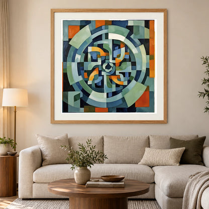Geometric Rift Abstract Painting Geometric Shapes IV abstract art print by SaamCrafts