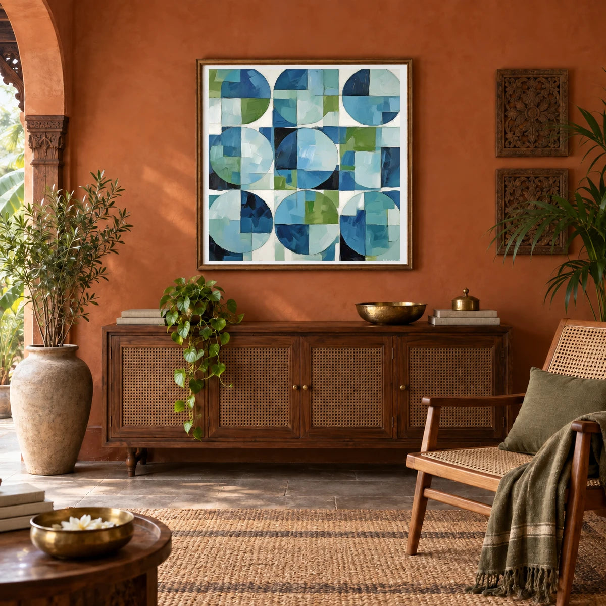 Geometric Rift Abstract Painting Geometric Shapes V abstract art print by SaamCrafts