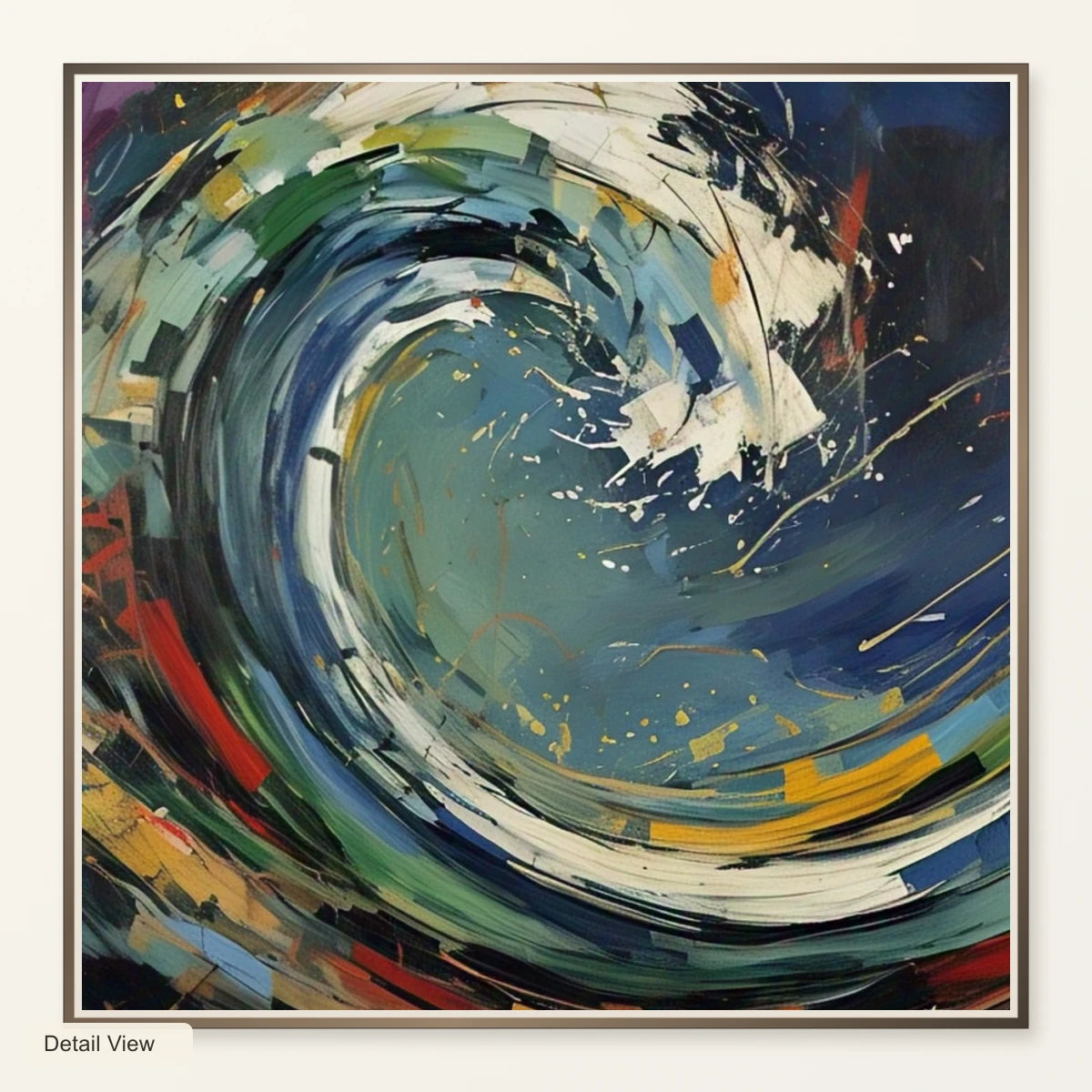 Luminescent Wave Abstract Expressionist Painting With Large artwork detail view