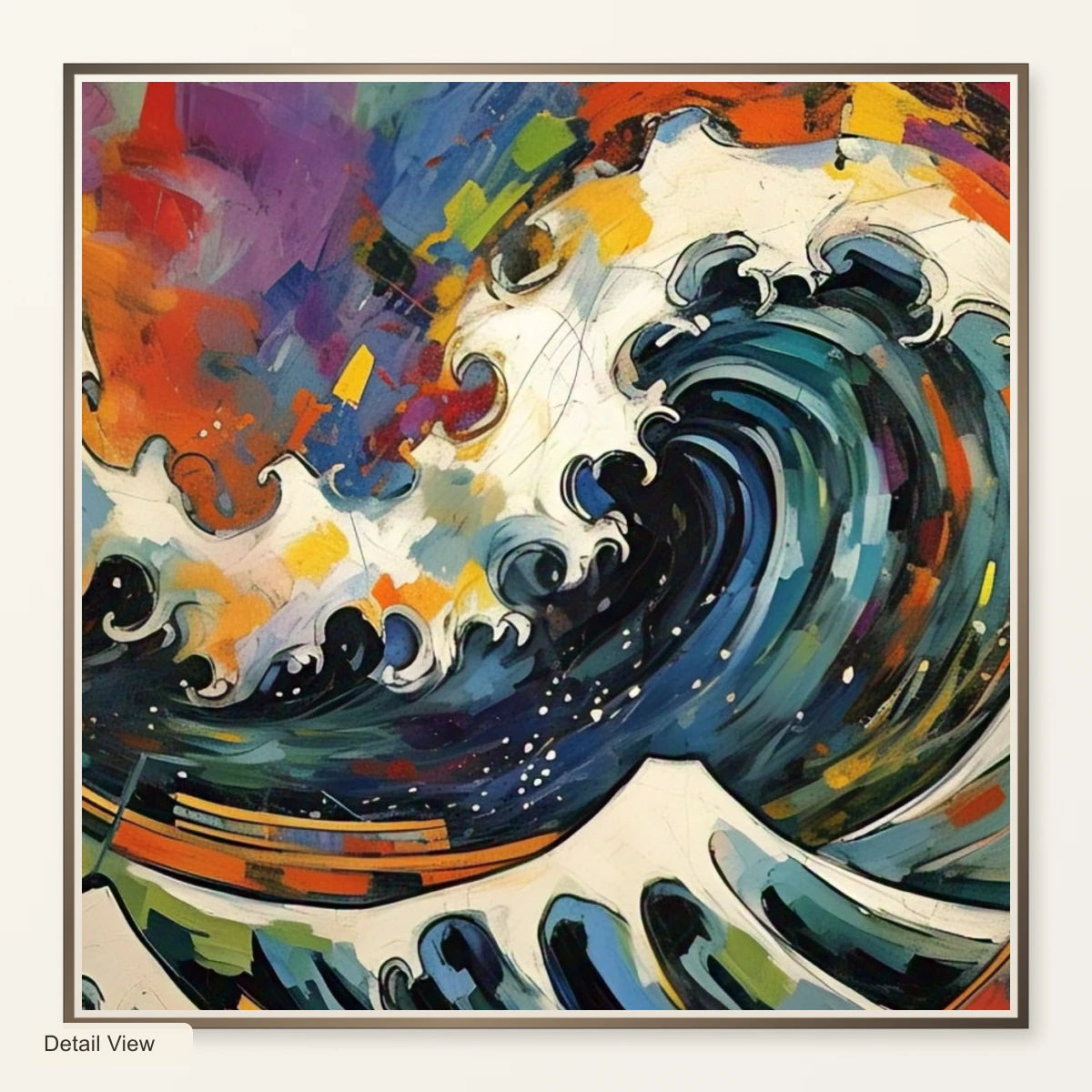 Luminescent Wave Abstract Expressionist Painting With Large II artwork detail view
