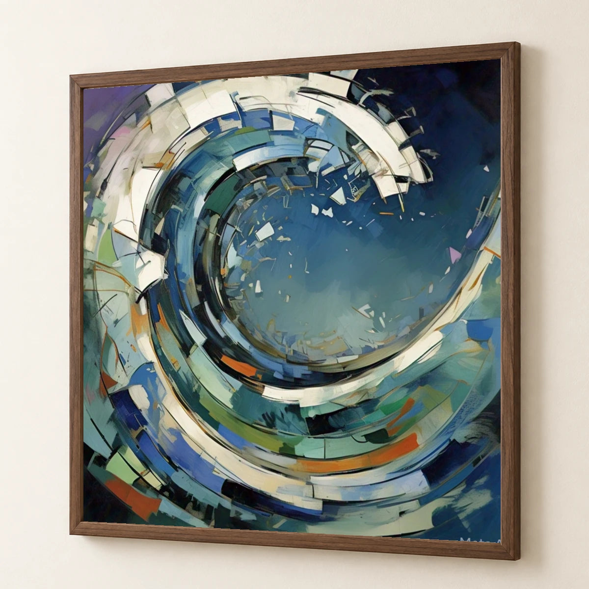 Luminescent Wave Abstract Expressionist Painting With Large III abstract art print by SaamCrafts