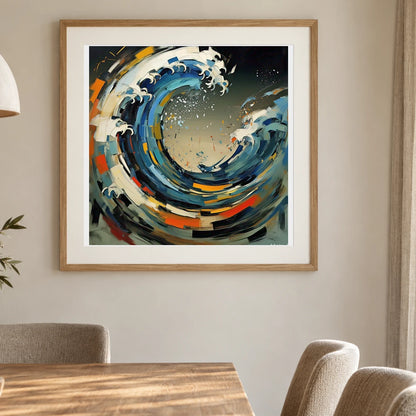Luminescent Wave Abstract Expressionist Painting With Large IV shown in a styled interior