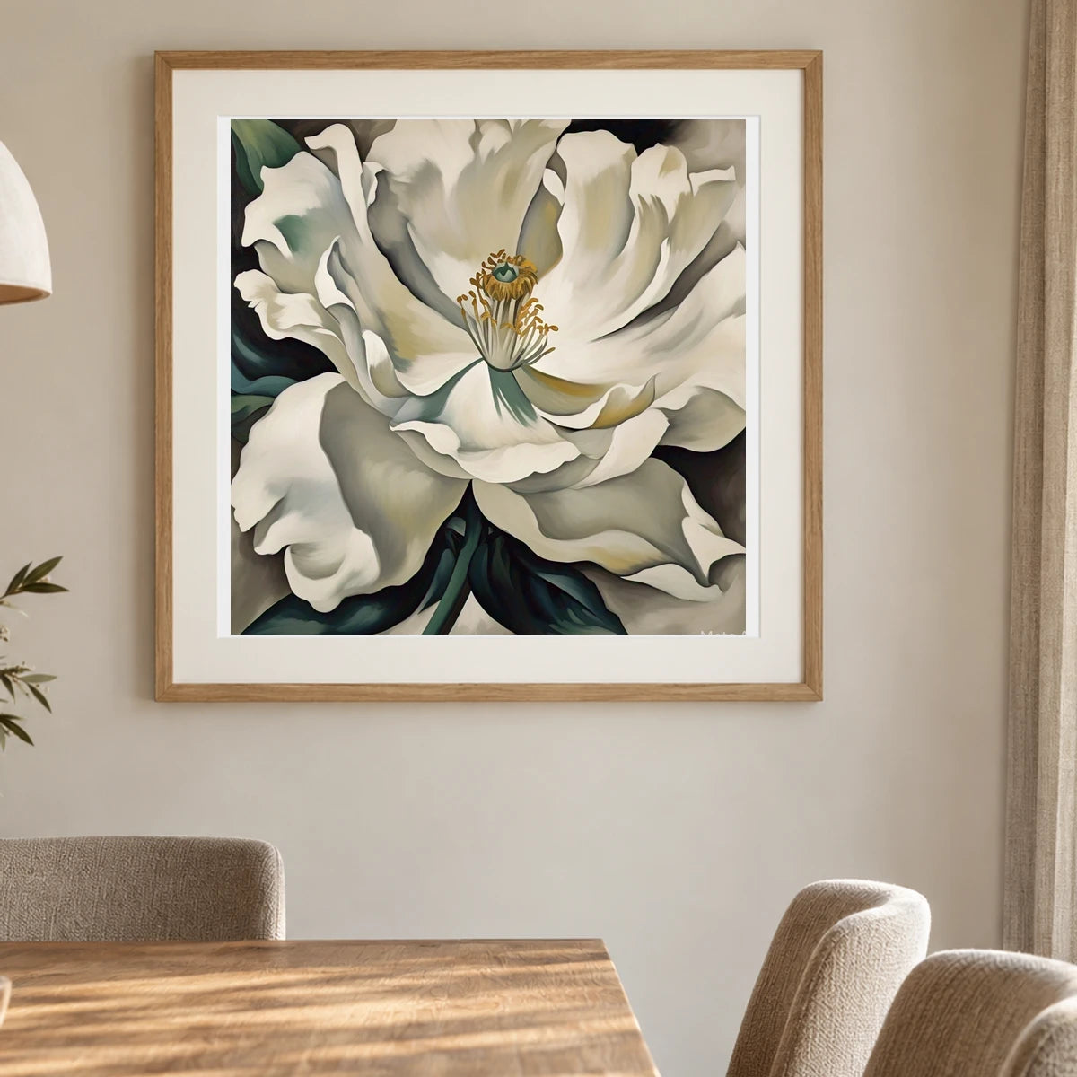 On White Ii II shown in a styled interior
