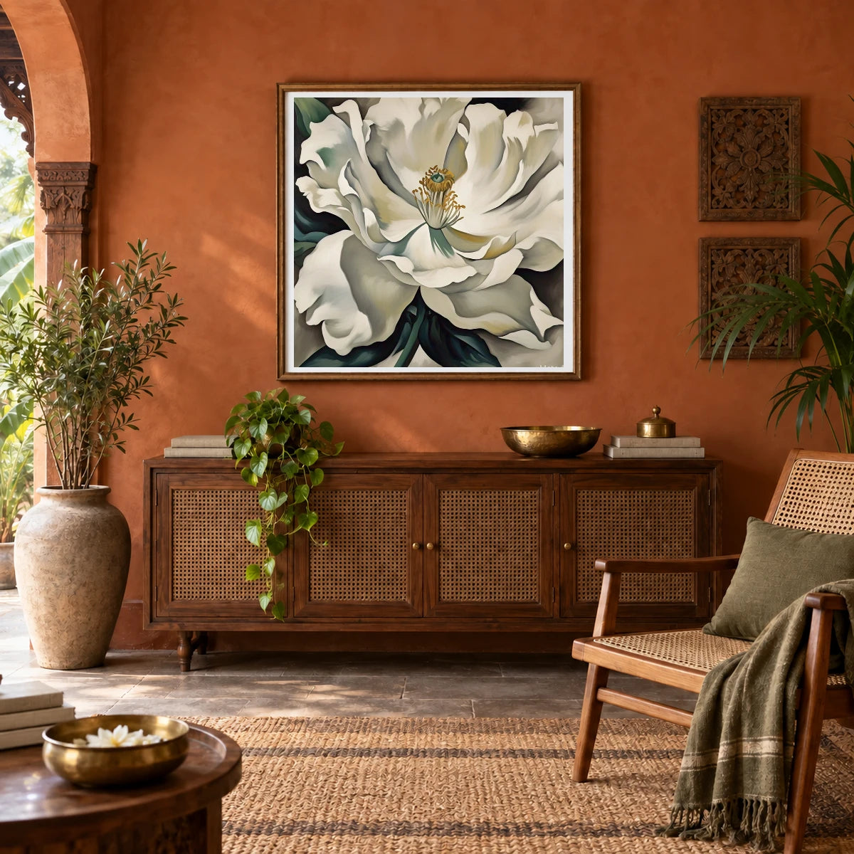 On White Ii II abstract art print by SaamCrafts