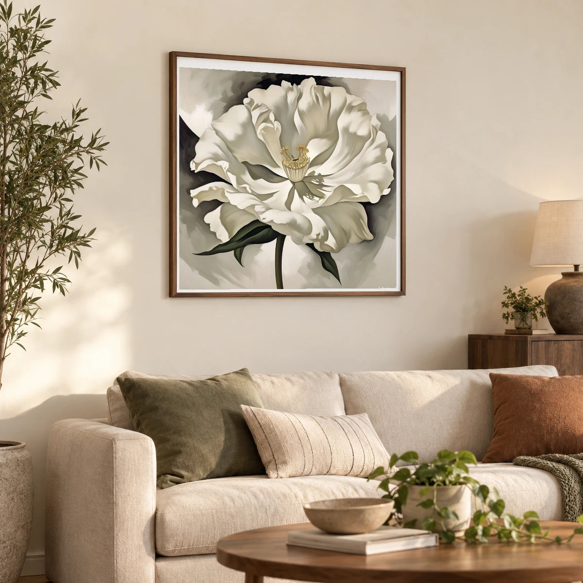 On White Ii III shown in a styled interior