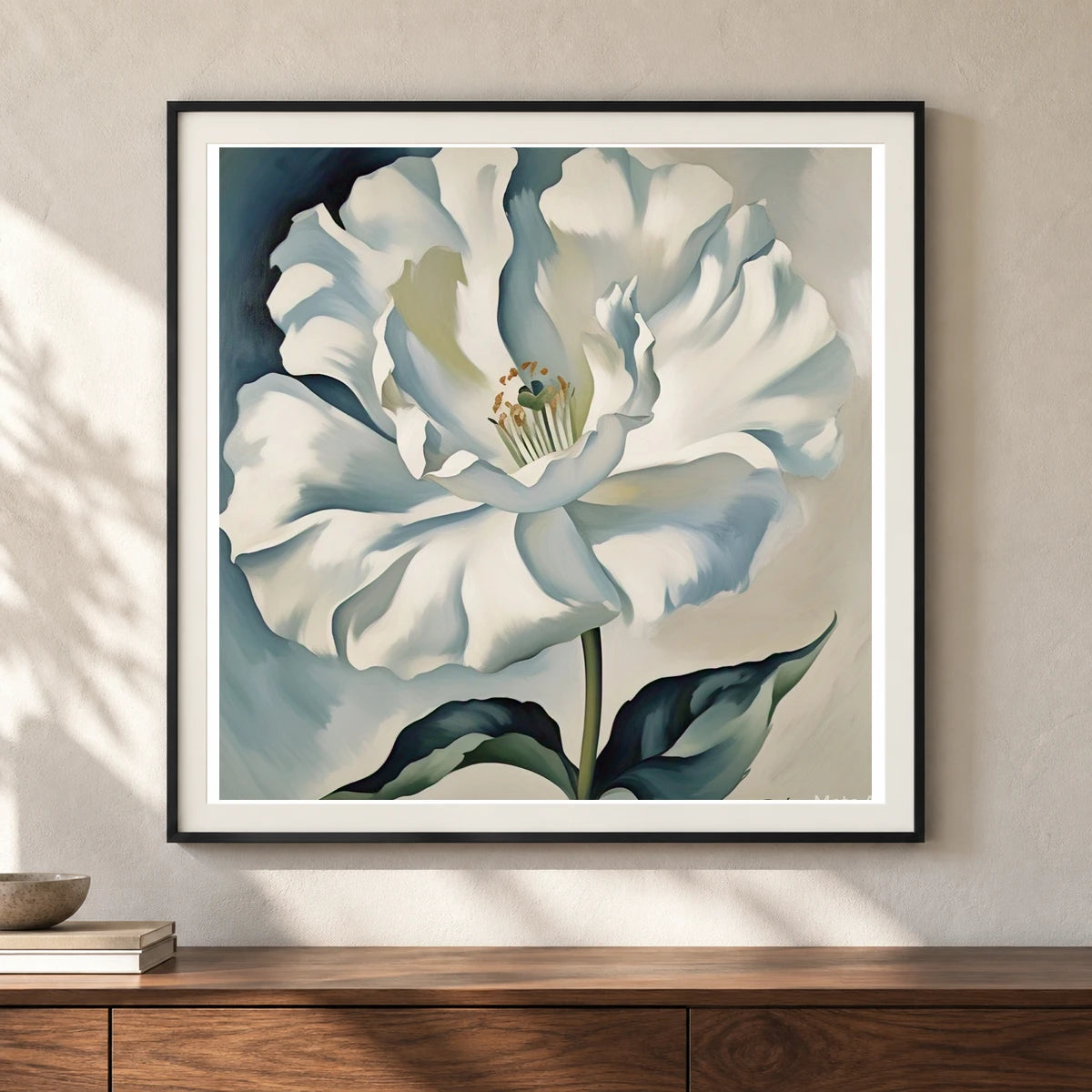 On White Ii IV shown in a styled interior