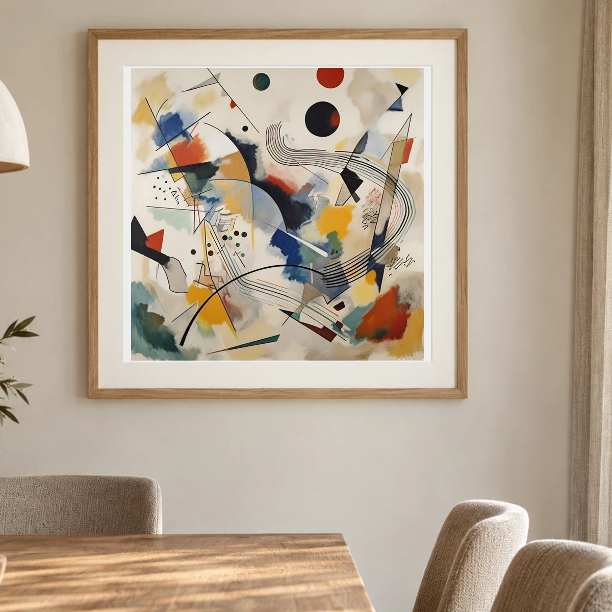 On White Ii By Wassily Kandinsky shown in a styled interior