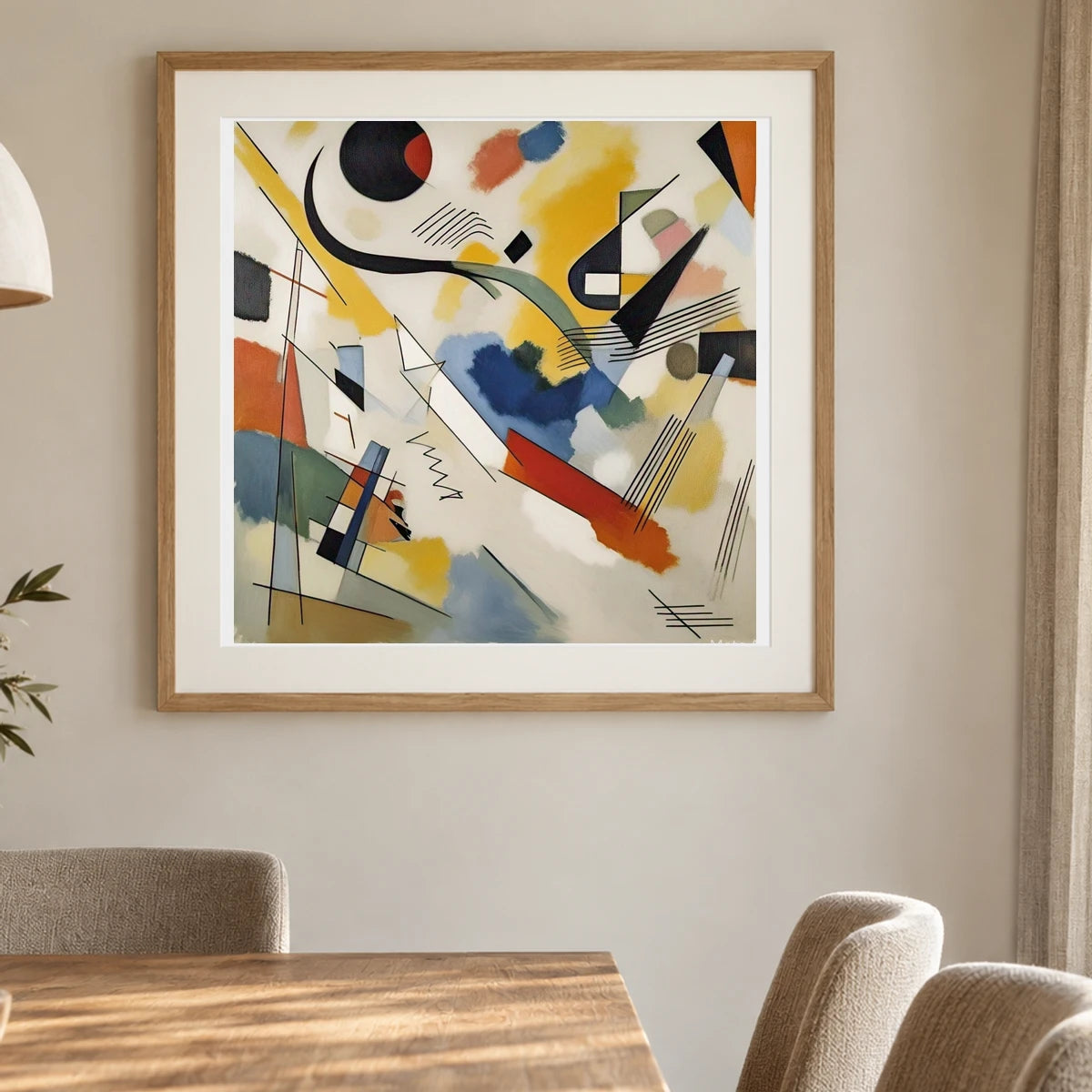 On White Ii By Wassily Kandinsky II shown in a styled interior
