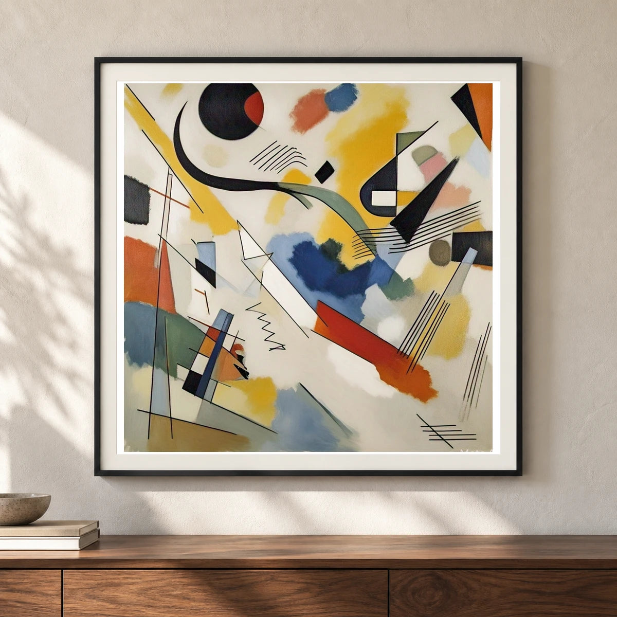 On White Ii By Wassily Kandinsky II shown in a styled interior