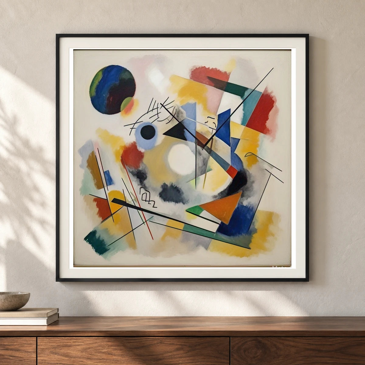 On White Ii By Wassily Kandinsky III shown in a styled interior