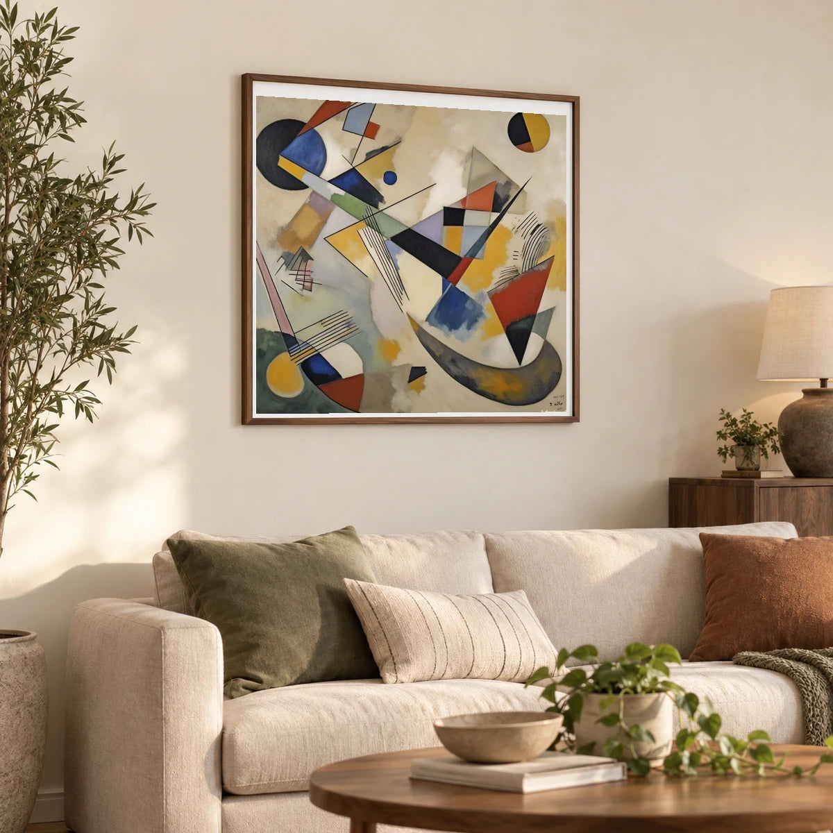 On White Ii By Wassily Kandinsky IV shown in a styled interior