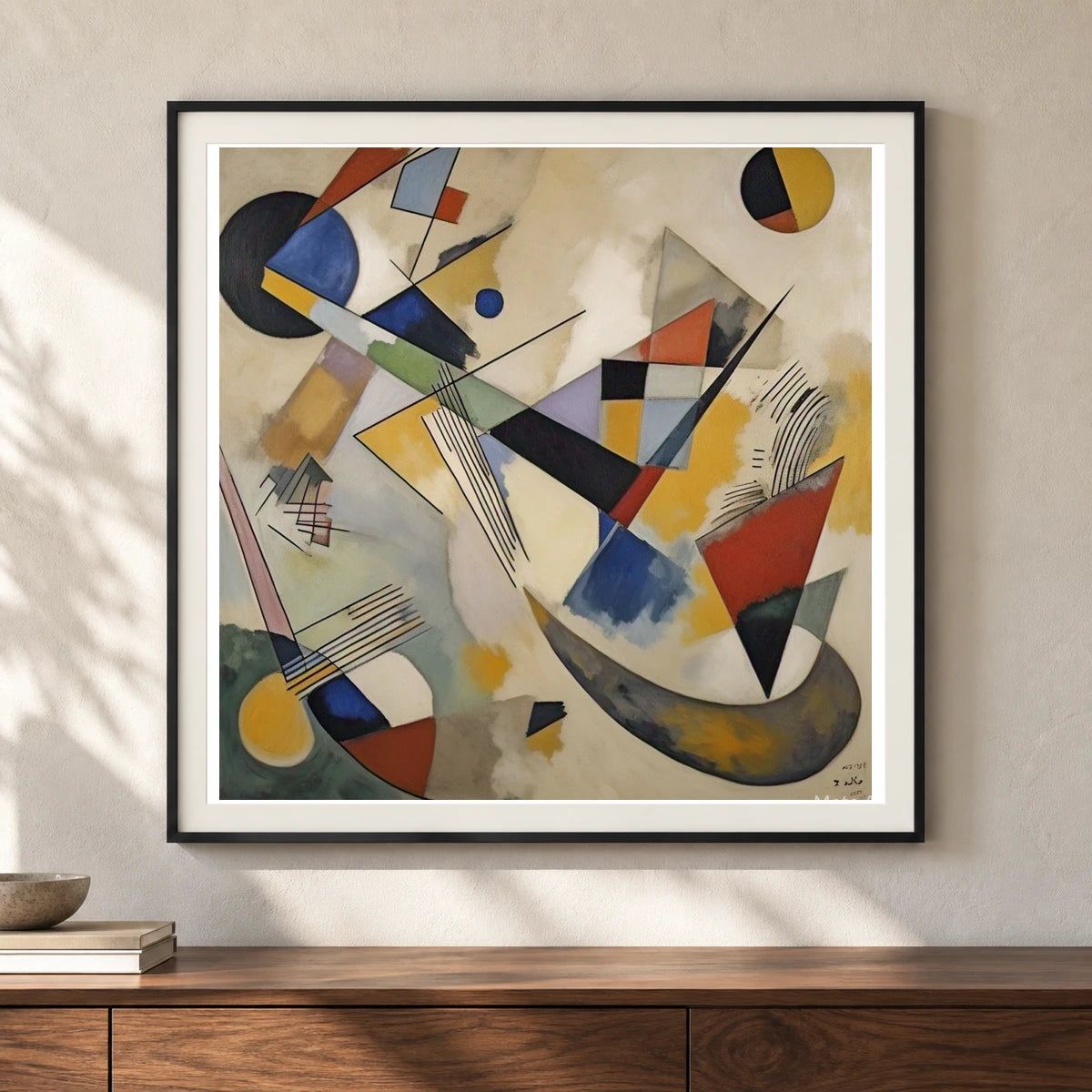 On White Ii By Wassily Kandinsky IV shown in a styled interior