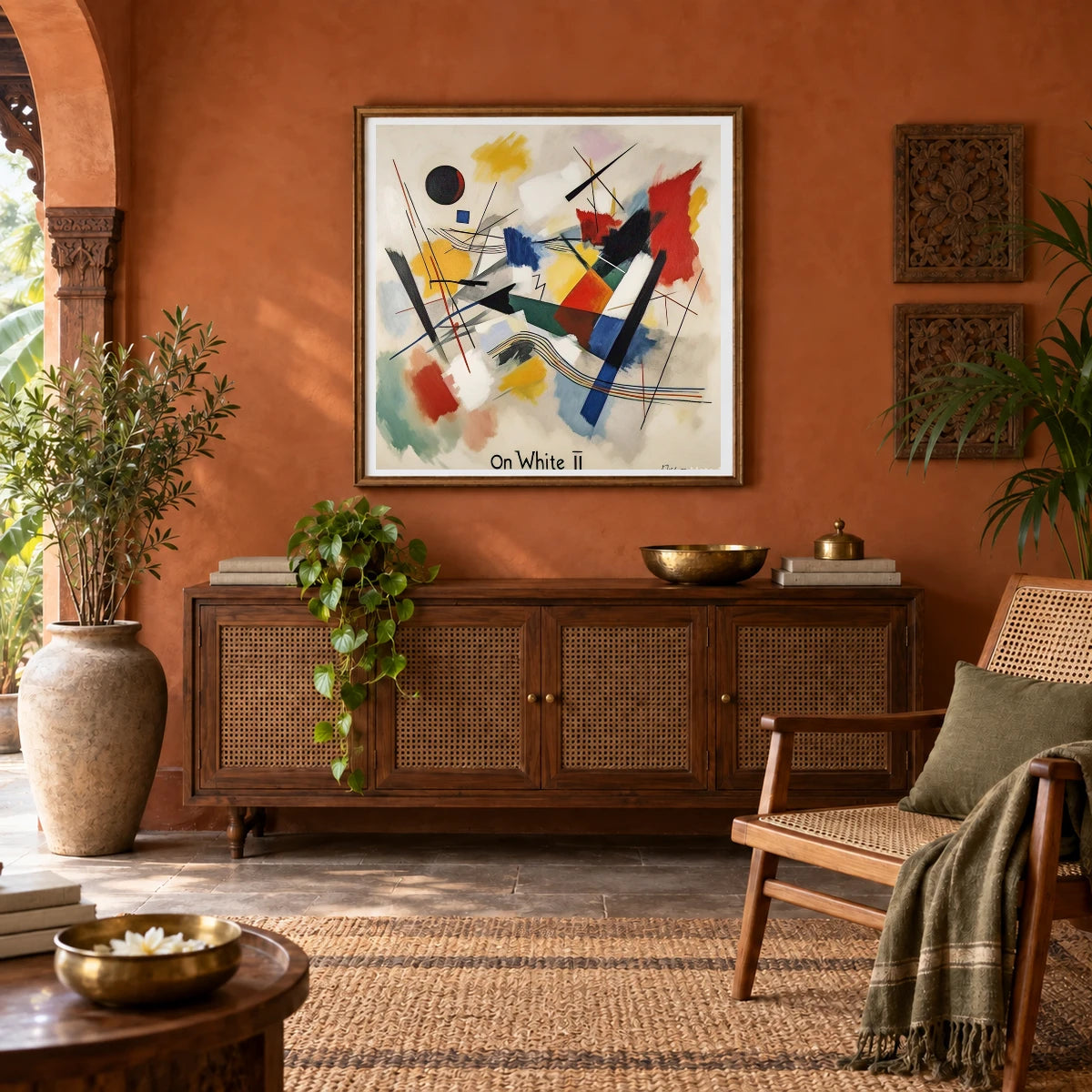 On White Ii By Wassily Kandinsky V abstract art print by SaamCrafts