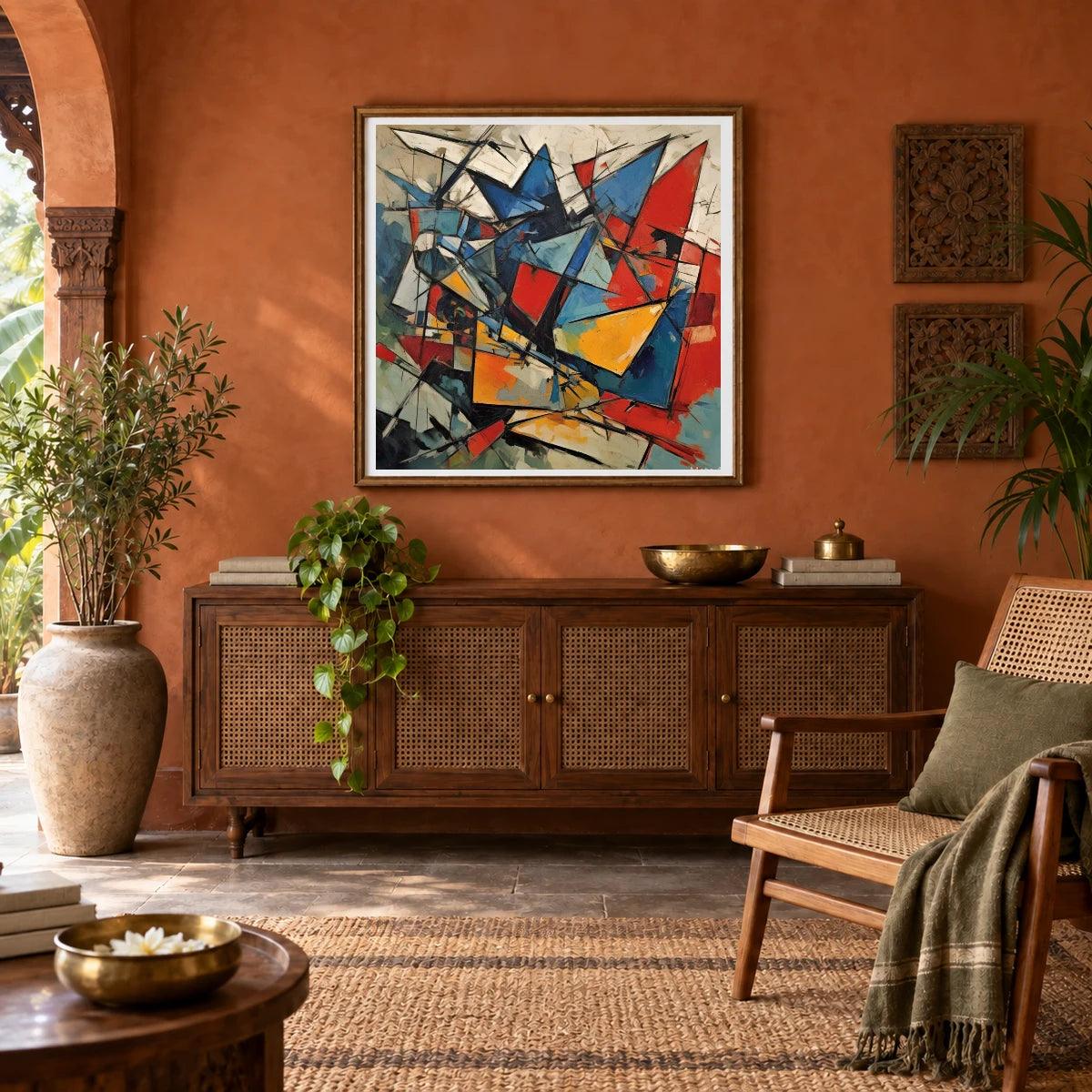 Shattered Prism Abstract Expressionist Painting With Large abstract art print by SaamCrafts