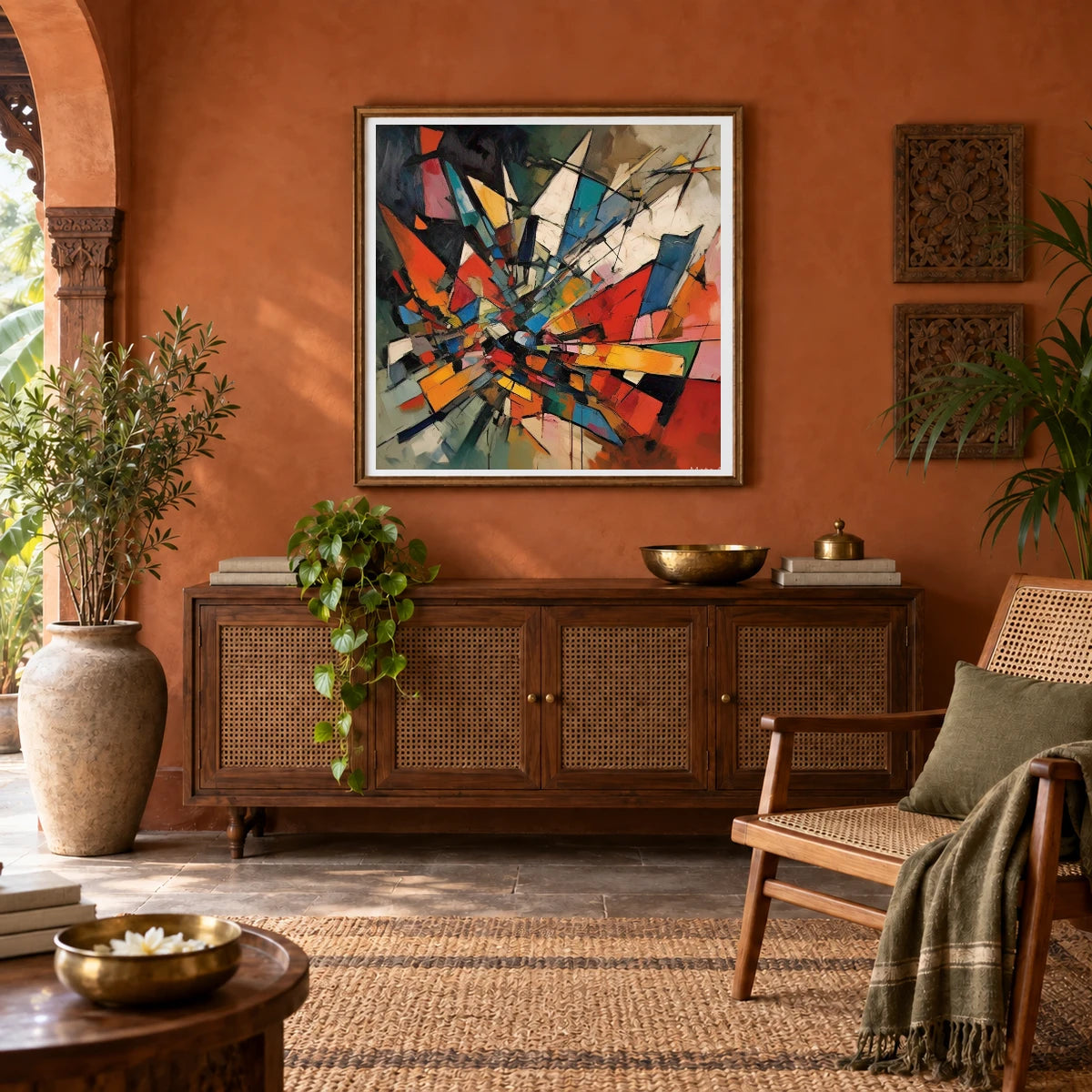 Shattered Prism Abstract Expressionist Painting With Large II abstract art print by SaamCrafts