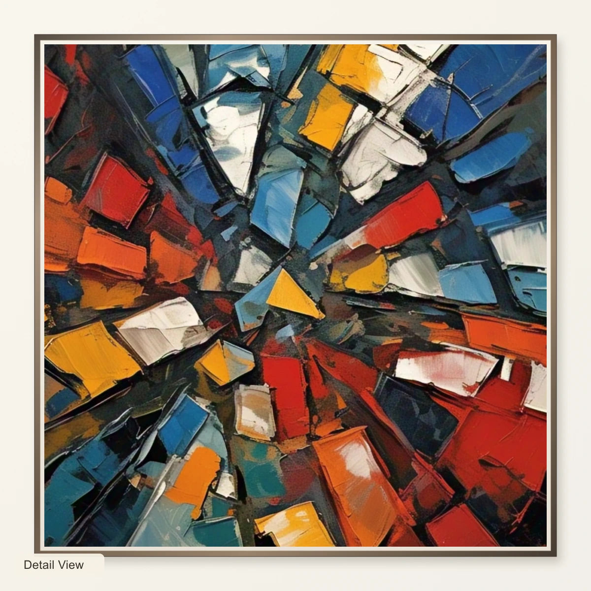 Shattered Prism Abstract Expressionist Painting With Large IV artwork detail view