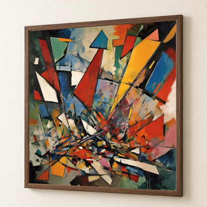 Shattered Prism Abstract Expressionist Painting With Large V abstract art print by SaamCrafts