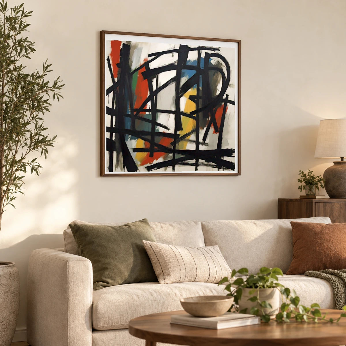 Study For Mahoning 1956 A Dynamic Piece shown in a styled interior