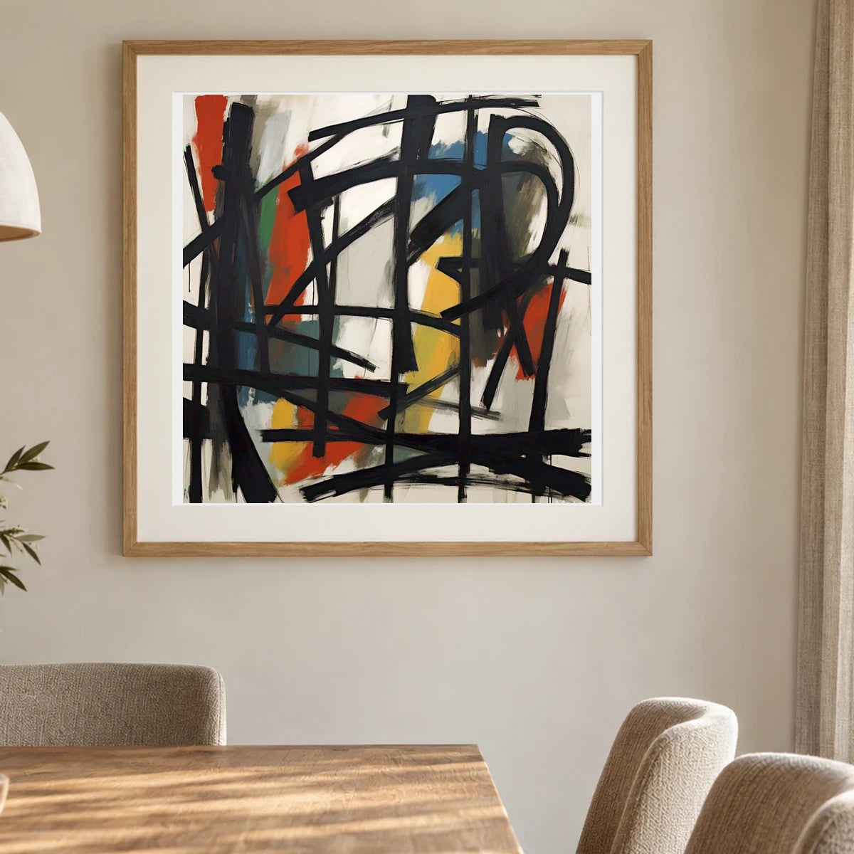 Study For Mahoning 1956 A Dynamic Piece shown in a styled interior