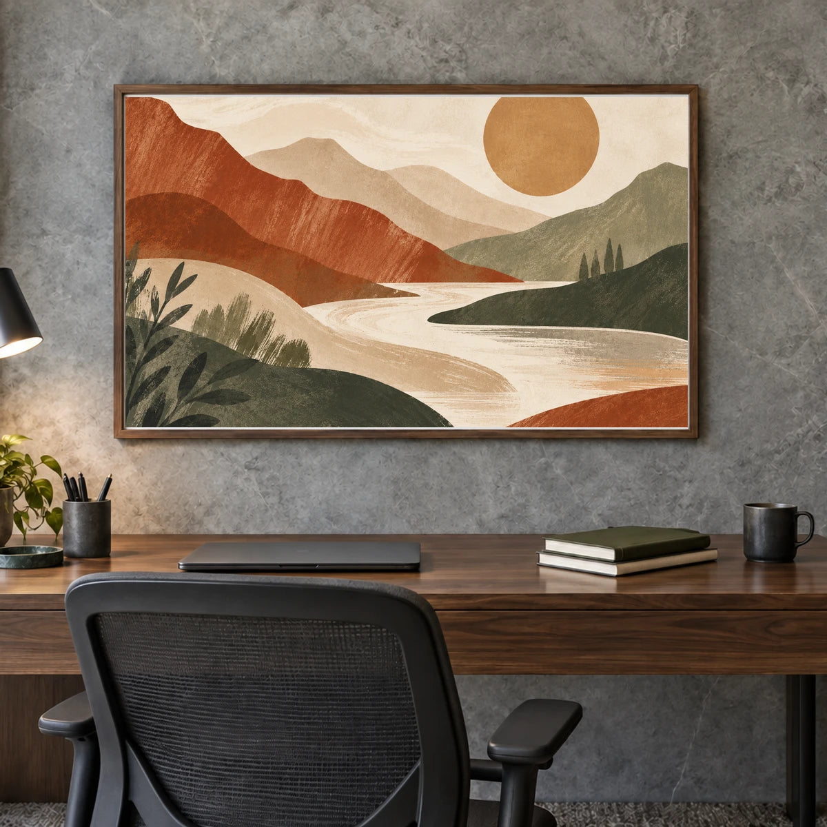 River Within The Mountain shown in a styled interior