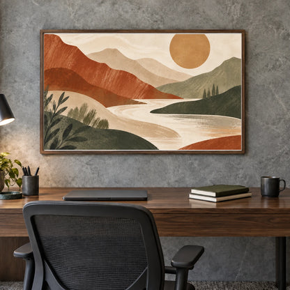 River Within The Mountain shown in a styled interior