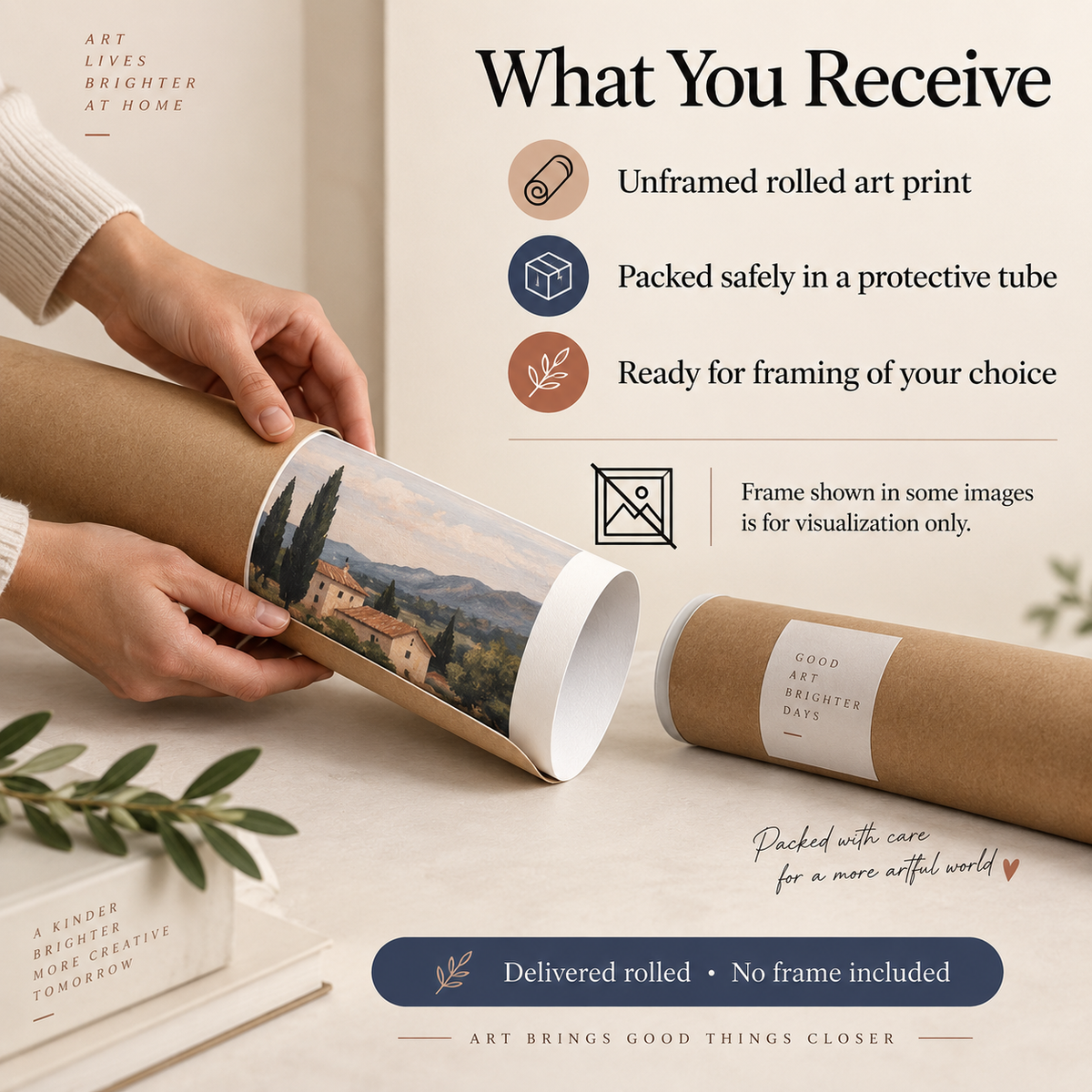What is included with a SaamCrafts rolled art print