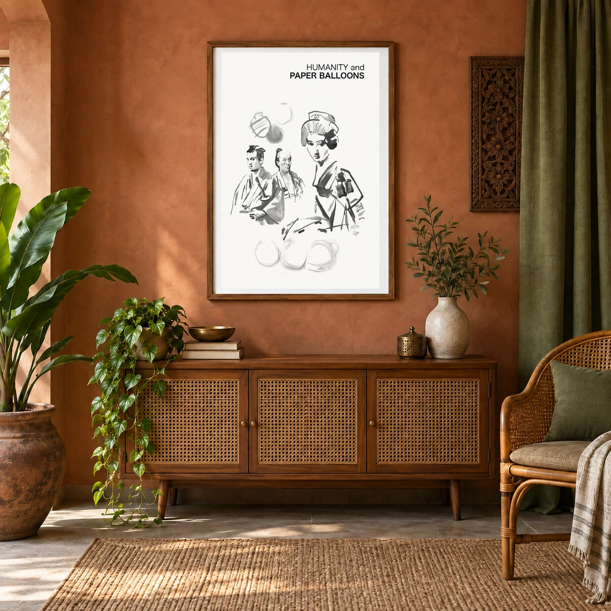 Humanity And Paper Balloons — Modern & Contemporary shown in a styled interior