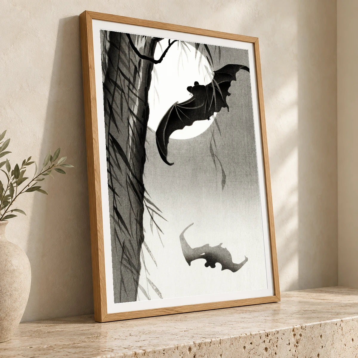 Bats Under The Full Moon (1900 1936) By Ohara Koson — Japanese Ukiyo-e japanese ukiyo-e print by SaamCrafts