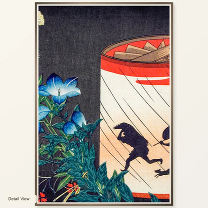 Bellflower And Lantern By Hiroaki Takahashi — Japanese Ukiyo-e artwork detail view