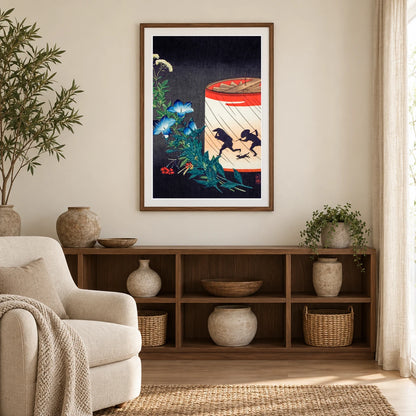 Bellflower And Lantern By Hiroaki Takahashi — Japanese Ukiyo-e japanese ukiyo-e print by SaamCrafts