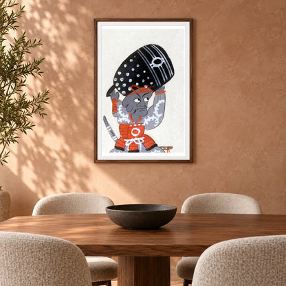 Benkei With Temple Bell (19th Century) — Japanese Ukiyo-e shown in a styled interior