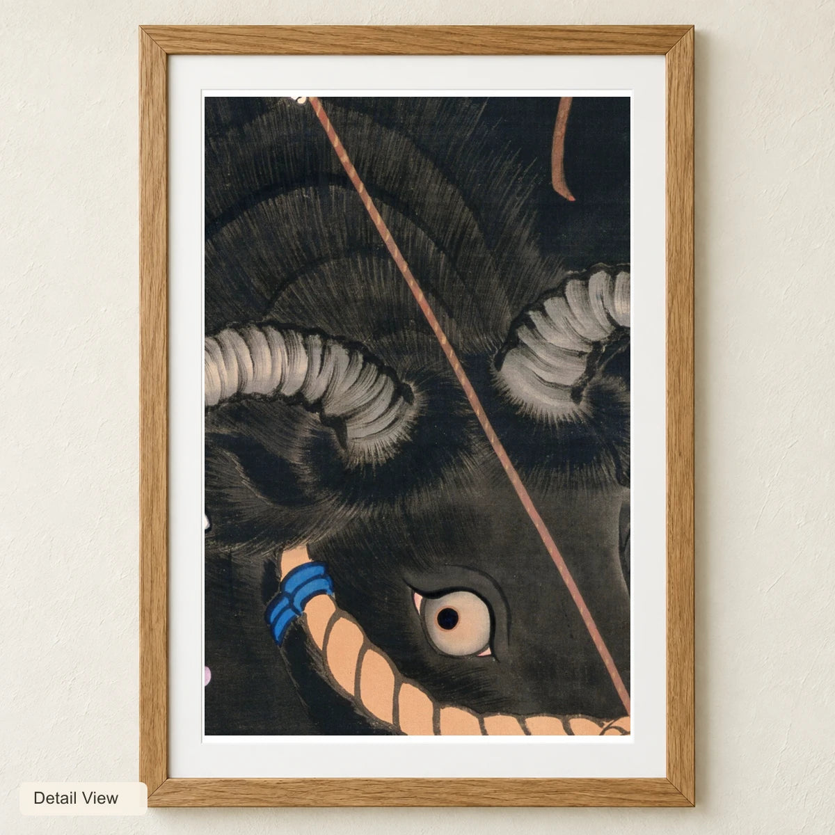 Boy On A Bull (19th Century) Painting By Ueda Kochu — Japanese Ukiyo-e artwork detail view