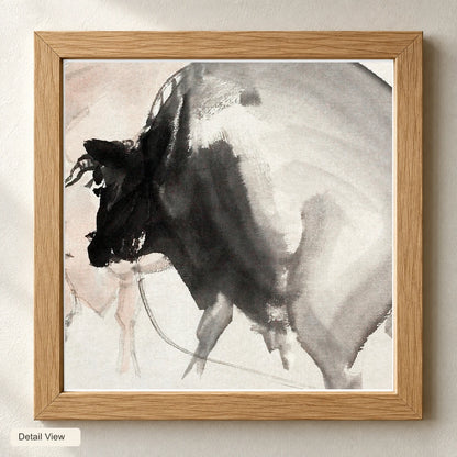 Bulls (1810) Vintage Japanese Painting By Maruyama Oju — Japanese Ukiyo-e artwork detail view