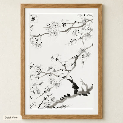 Chinese Cherry Blossom (1838) Vintage Painting By Rushan — Japanese Ukiyo-e artwork detail view
