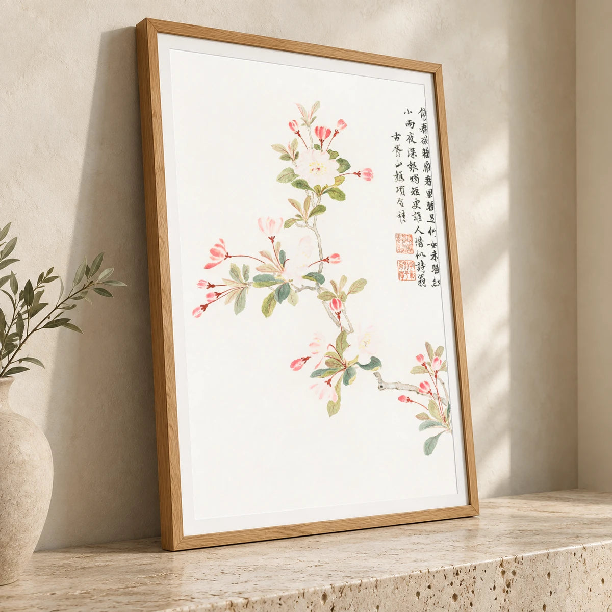 Crab Apple Blossom (1656) Vintage Chinese Painting By Xiang Shengmo — Japanese Ukiyo-e japanese ukiyo-e print by SaamCrafts